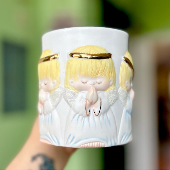 Vintage Praying Angel Babies Collectible Home Kitchen Coffee Tea Mug Cup - Picture 4 of 8